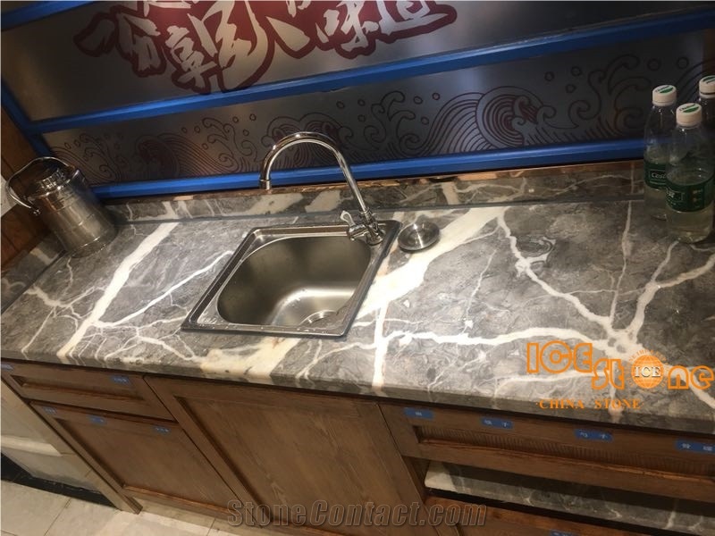 China Grey Marble Bath Top/ Costom Bathroom