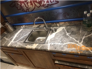 China Grey Marble Bath Top/ Costom Bathroom China Grey Marble Bath Top/ Costom Bathroom