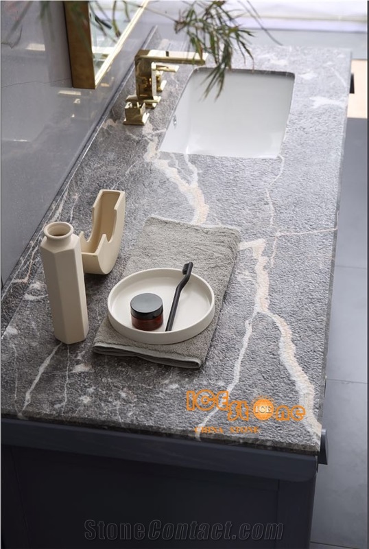 China Grey Marble Bath Top/ Costom Bathroom