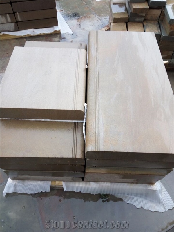 Yellow Sandstone Sanded Steps, Stairs