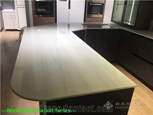 Grey Grain Nano Glass Slab,Interior & Exterior.