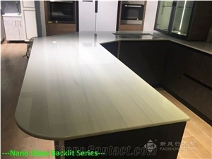 Grey Grain Nano Glass Slab,Interior & Exterior.