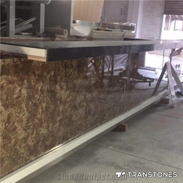 Backlit Faux Onyx Bar Counter Artificial Stone