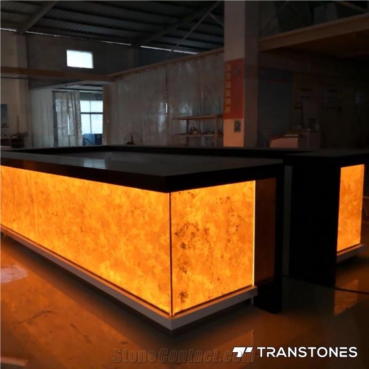Backlit Faux Onyx Bar Counter Artificial Stone