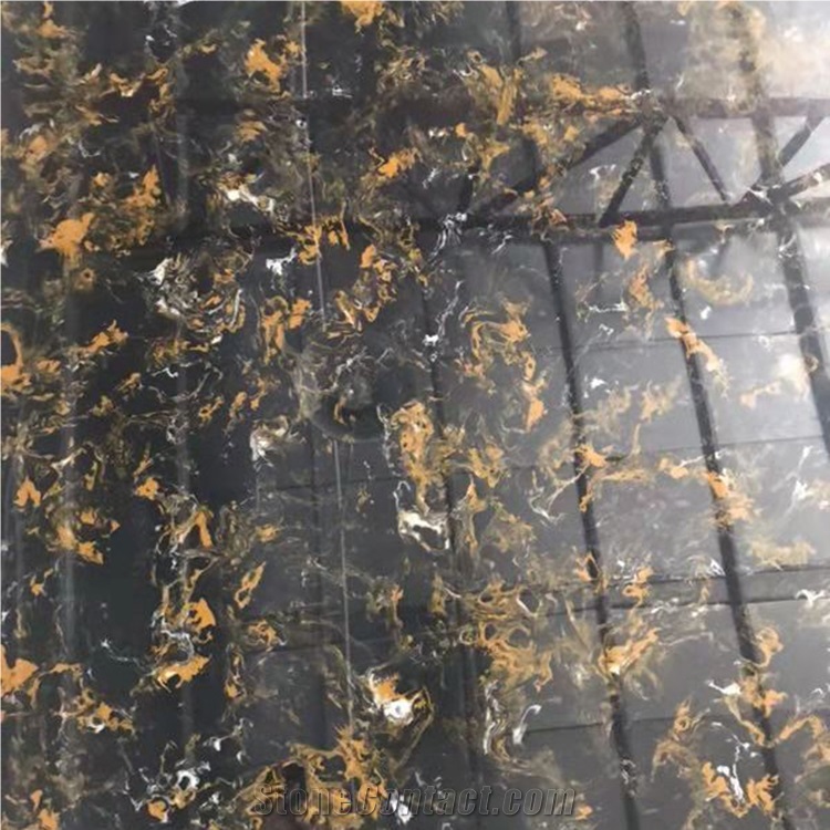 Black Polished Translucent Faux Alabaster Onyx Slabs