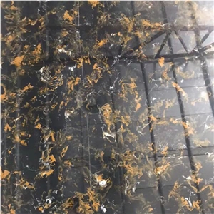 Black Polished Translucent Faux Alabaster Onyx Slabs