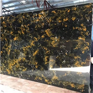Black Polished Translucent Faux Alabaster Onyx Slabs