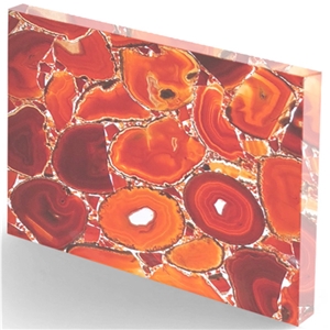 Polished Artificial Agate Slab Semiprecious Stone