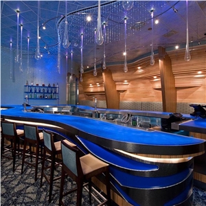 Translucent Acrylic Sheet Bar Decors Reception Counter