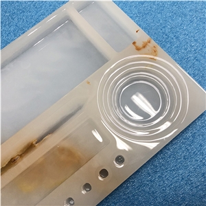 Translucent Acrylic Stone Carved Tray