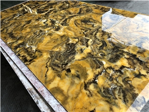 Translucent Yellow Faux Alabaster Wall Covering Stone