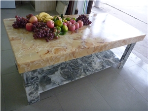 Transtones Wholesale Faux Alabaster Tea Table Top