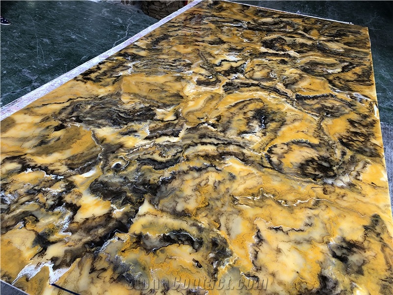 Wholesale Translucent Yellow Faux Onyx Sheet Price