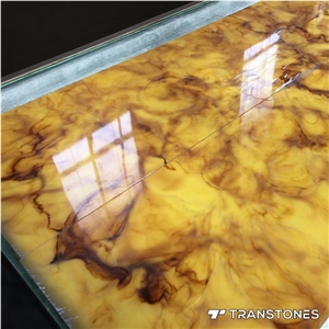 Yellow Design Translucent Artificial Alabaster Sheets