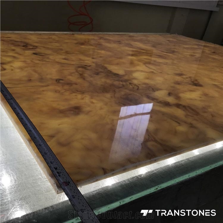 Yellow Design Translucent Artificial Alabaster Sheets