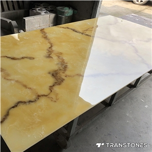 Yellow Translucent Polished Faux Alabaster Sheets