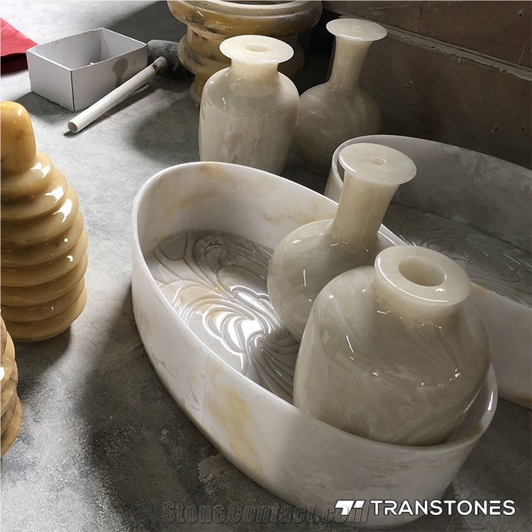 Yellow Translucent Polished Faux Alabaster Sheets