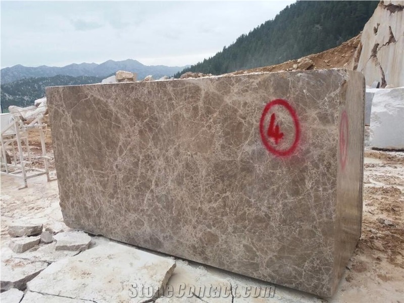 Brown Spider Emperador Marble Blocks