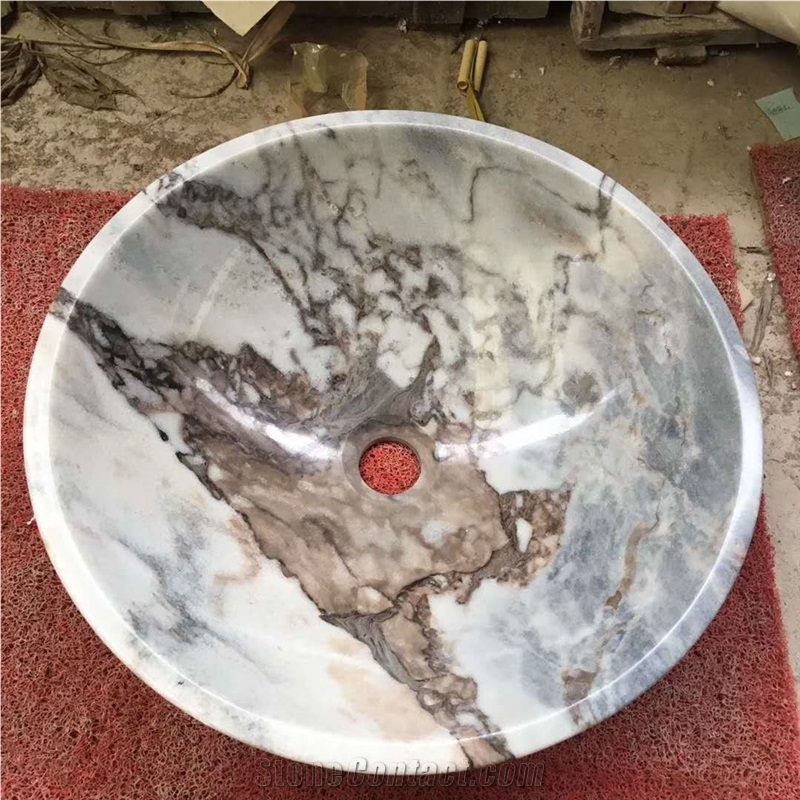 Incense Plum Marble Round Basin & Sinks