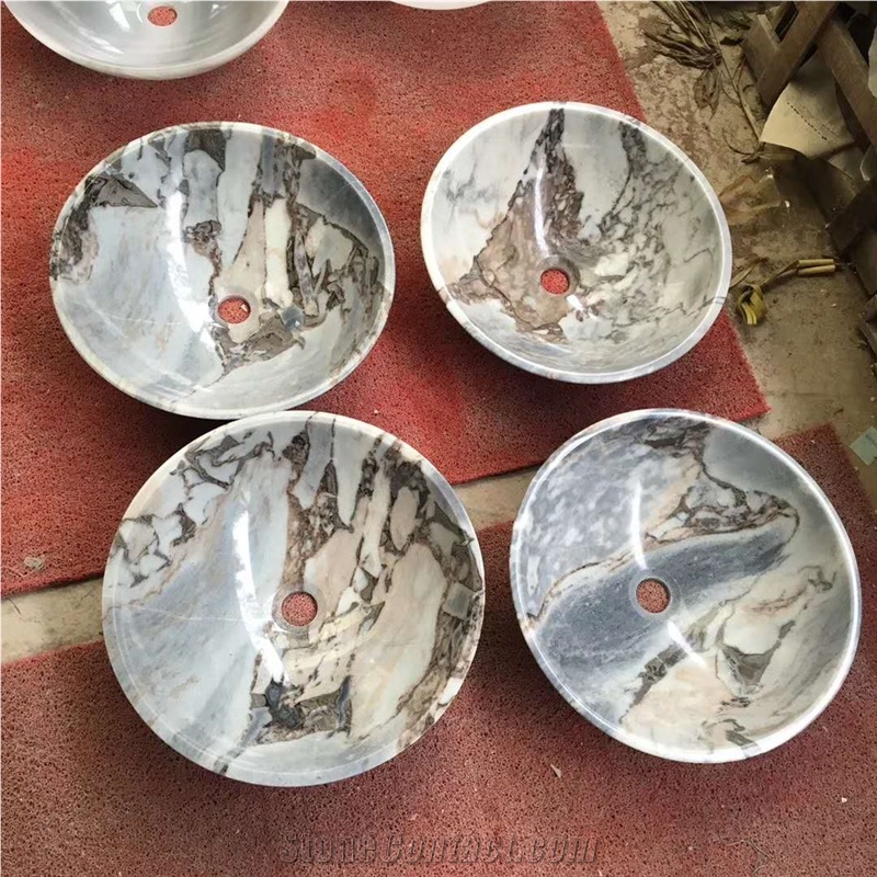 Incense Plum Marble Round Basin & Sinks