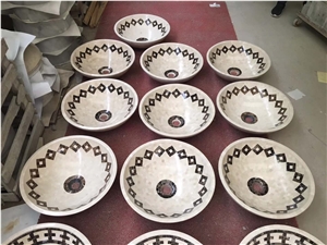 Mosaic Marble Round Basin