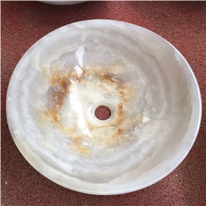 White Onyx Roundness Basin with Translucidus