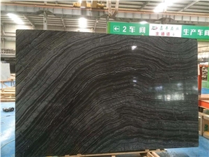 Antique Black/Ancient Wood Grain Marble Slab&Tile