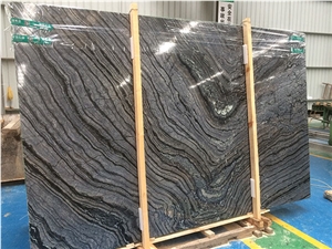 Antique Black/Ancient Wood Grain Marble Slab&Tile
