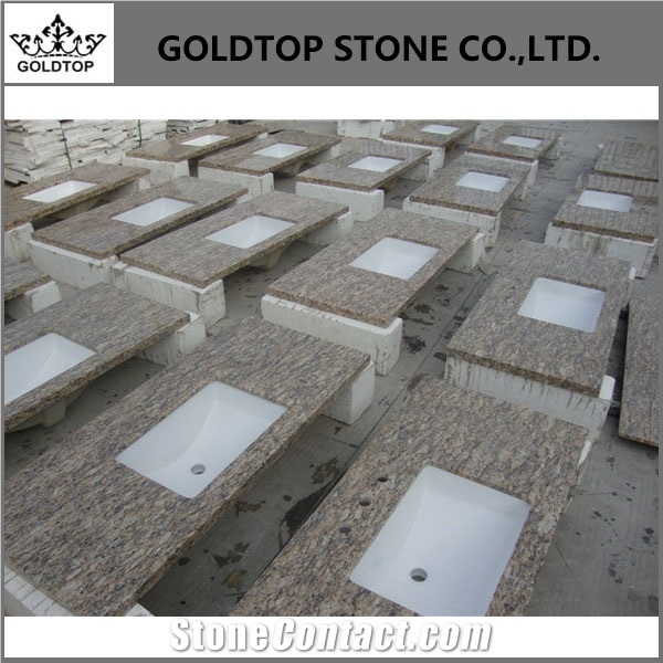 Giallo Santa Cecilia Dark Granite Bath Vanity Tops