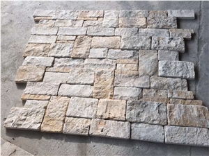 Yellow Limestone Natural Split Tumbled Ledge Walling Panels
