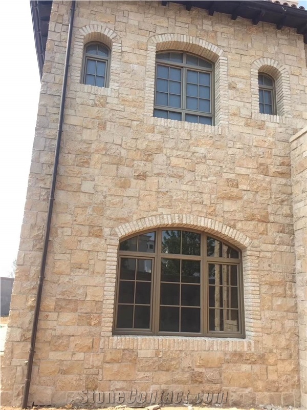 Yellow Limestone Natural Split Tumbled Ledge Walling Panels