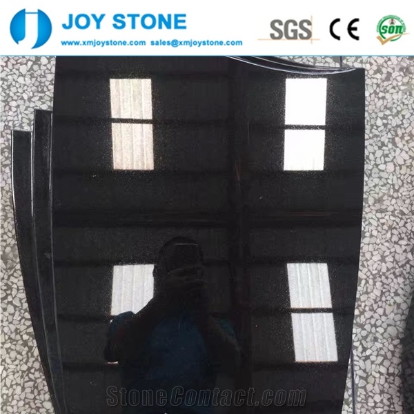Western Style Shanxi Black Granite Single Headstone