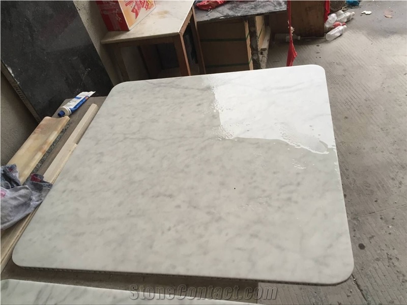 Carrara White Marble Honeycomb Table Tops