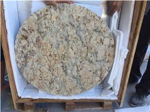Diamond Yellow Granite Round Honeycomb Table Tops