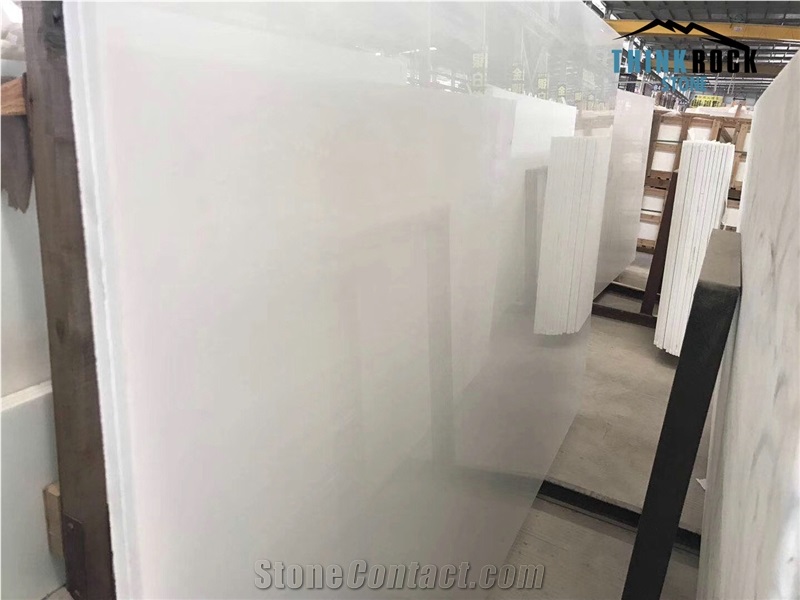 Pure White Nano Crystallized Stone Polished Slabs