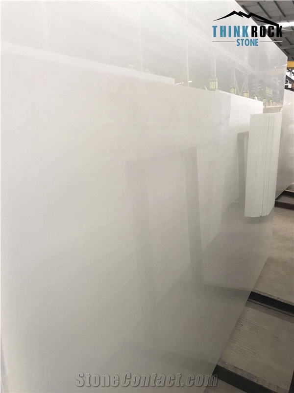 Pure White Nano Crystallized Stone Polished Slabs