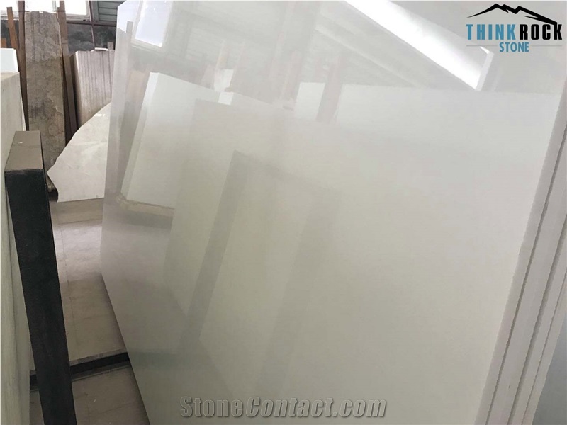 Pure White Nano Crystallized Stone Polished Slabs