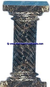 Black Gold Marble Pedestals Stand Display