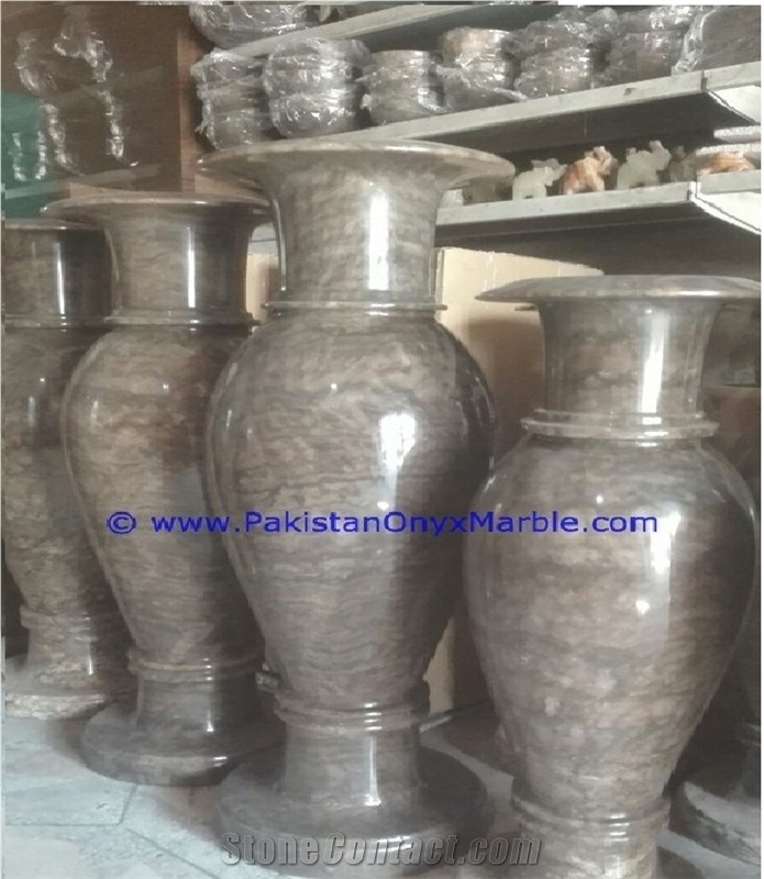 Black Onyx Flower Monumental Vases
