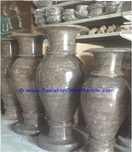 Black Onyx Flower Monumental Vases