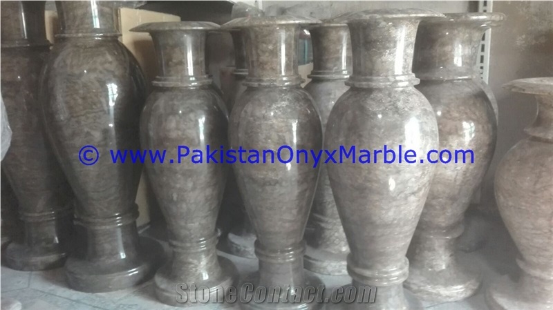 Black Onyx Flower Monumental Vases