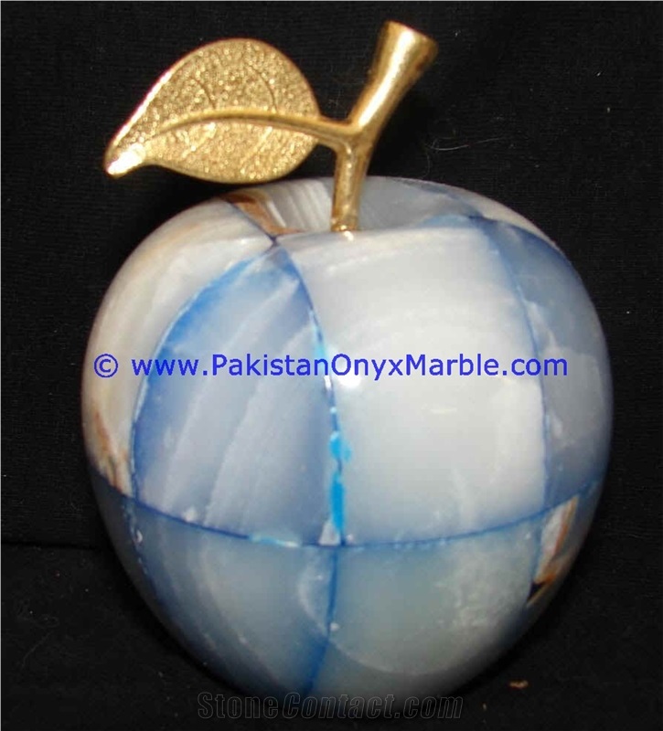 Colored Patchwork Tukri Onyx Apples with Brass