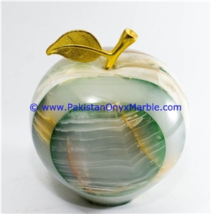 Colored Patchwork Tukri Onyx Apples with Brass