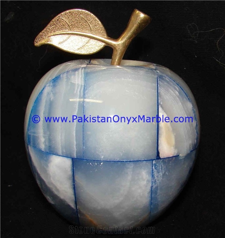 Colored Patchwork Tukri Onyx Apples with Brass