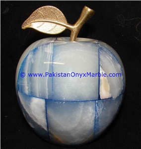 Colored Patchwork Tukri Onyx Apples with Brass