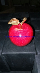 Colored Patchwork Tukri Onyx Apples with Brass