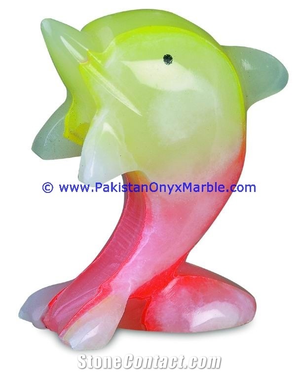 Colored Patchwork Tukri Onyx Dolphins Fish