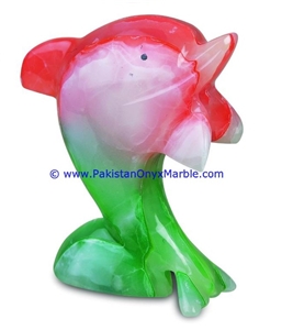 Colored Patchwork Tukri Onyx Dolphins Fish