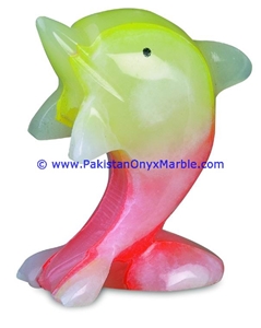 Colored Patchwork Tukri Onyx Dolphins Fish