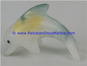 Colored Patchwork Tukri Onyx Dolphins Fish